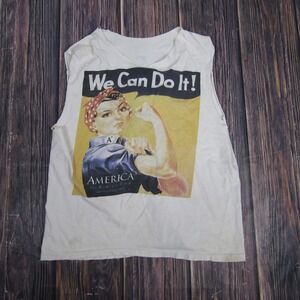 Vintage 1995 Americas Cup Womens We Can Do It Shirt Single Stitch White Tee